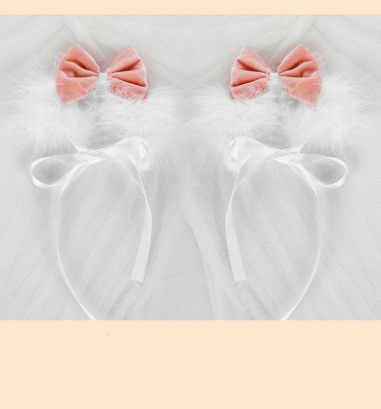 Plush Cat Uniform Set - 7-Piece Cosplay Lingerie with Cat Ears | Havenora