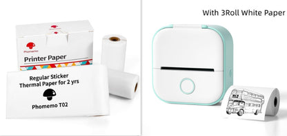 Mini Pocket Bluetooth Thermal Printer - Portable Label Printer for Phone