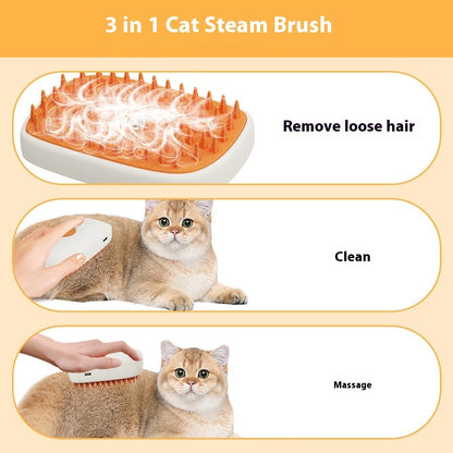 USB Rechargeable Pet Steam Brush - Cat & Dog Grooming Comb | Havenora