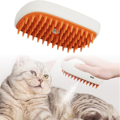 USB Rechargeable Pet Steam Brush - Cat & Dog Grooming Comb | Havenora