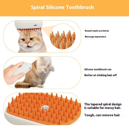 USB Rechargeable Pet Steam Brush - Cat & Dog Grooming Comb | Havenora