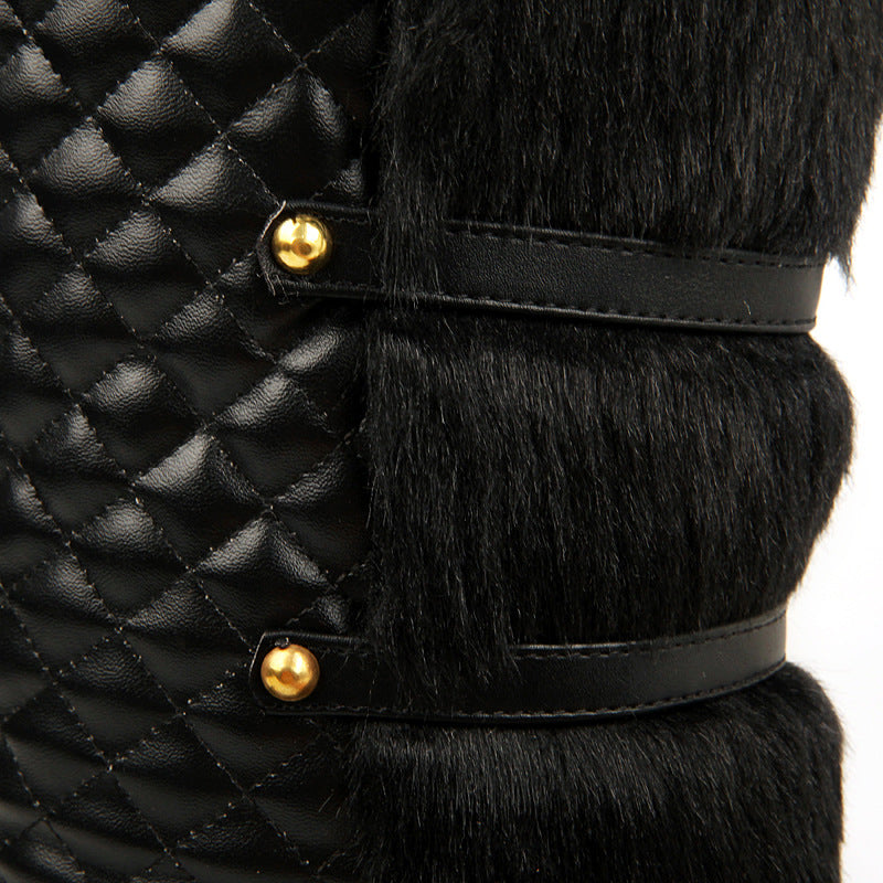 Women’s Large-Size Mid-Tube Platform Snow Boots With Sleeve – Embossed Artificial PU, Round-Toe Winter Boots | Havenora