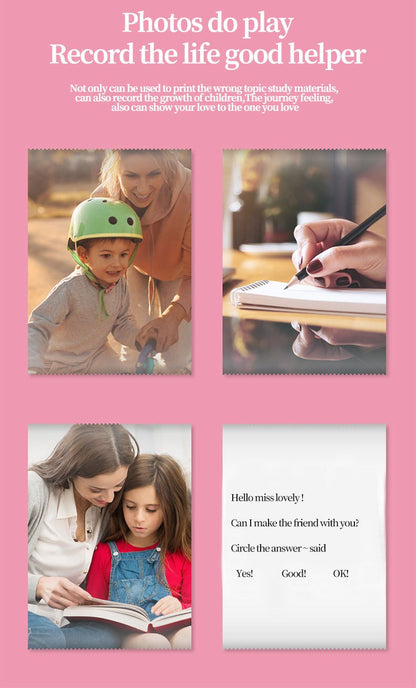 Mini Portable Bluetooth Printer - Wireless Thermal Photo Printer for Students