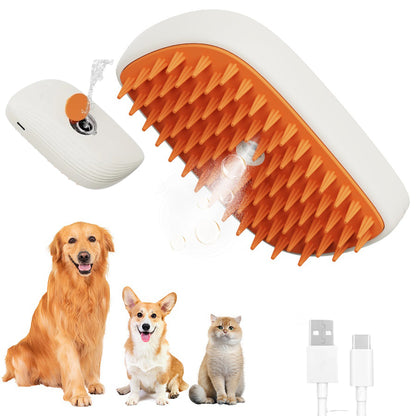 USB Rechargeable Pet Steam Brush - Cat & Dog Grooming Comb | Havenora
