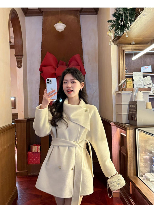 Premium Thick Waist-Cropped Petite Wool Coat Havenora™