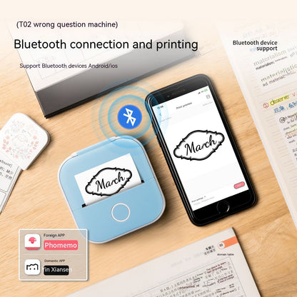 Mini Pocket Bluetooth Thermal Printer - Portable Label Printer for Phone