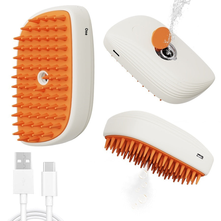 USB Rechargeable Pet Steam Brush - Cat & Dog Grooming Comb | Havenora
