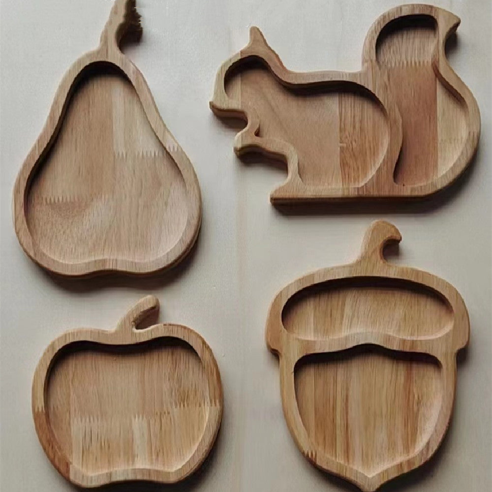 Wooden Snack Tray - Fruit & Animal Shaped Serving Platter | Havenora