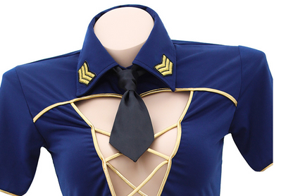 Fashion Garter Suit - Blue & Black Multi-Piece Lingerie Set with Tie | Havenora