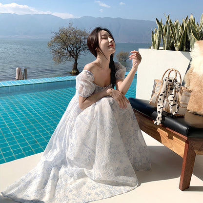 Chic Temperament Fairy Floral Long Dress – Floral Printed Summer Dress