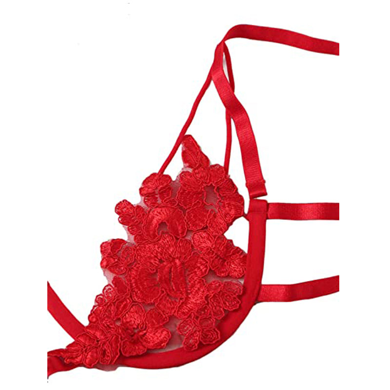 Women's Large Size Hollow See-through Lace Underwear Set