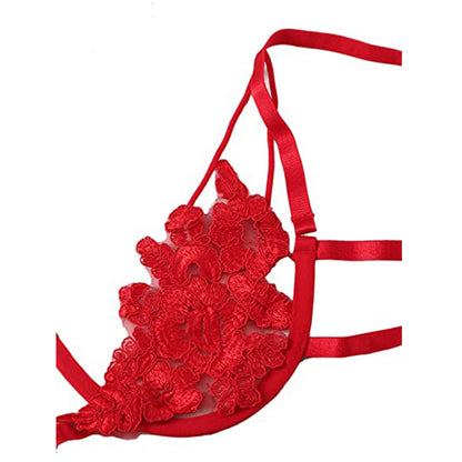 Women's Large Size Hollow See-through Lace Underwear Set