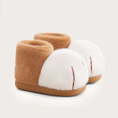 Women’s Plush Mid-Top Furry Cat Paw Snow Boots – Winter Warm Cartoon Boots | Havenora