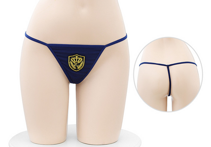 Fashion Garter Suit - Blue & Black Multi-Piece Lingerie Set with Tie | Havenora