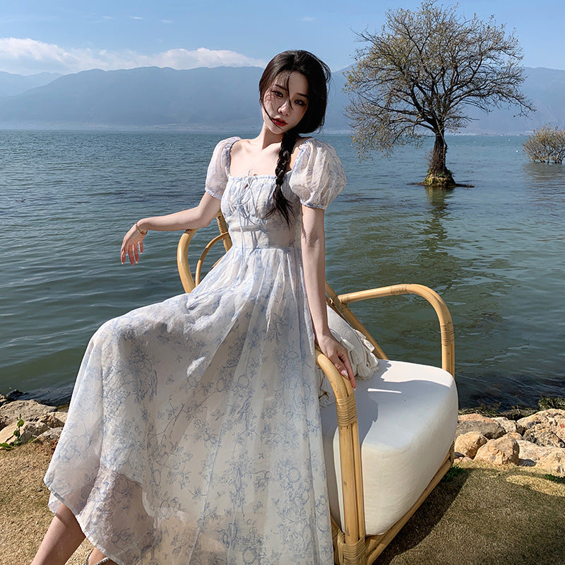 Chic Temperament Fairy Floral Long Dress – Floral Printed Summer Dress